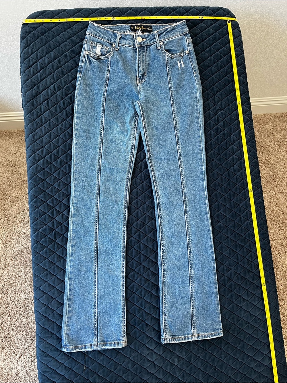 Indigo Rein Light Blue Straight Leg Jeans with Front Seams